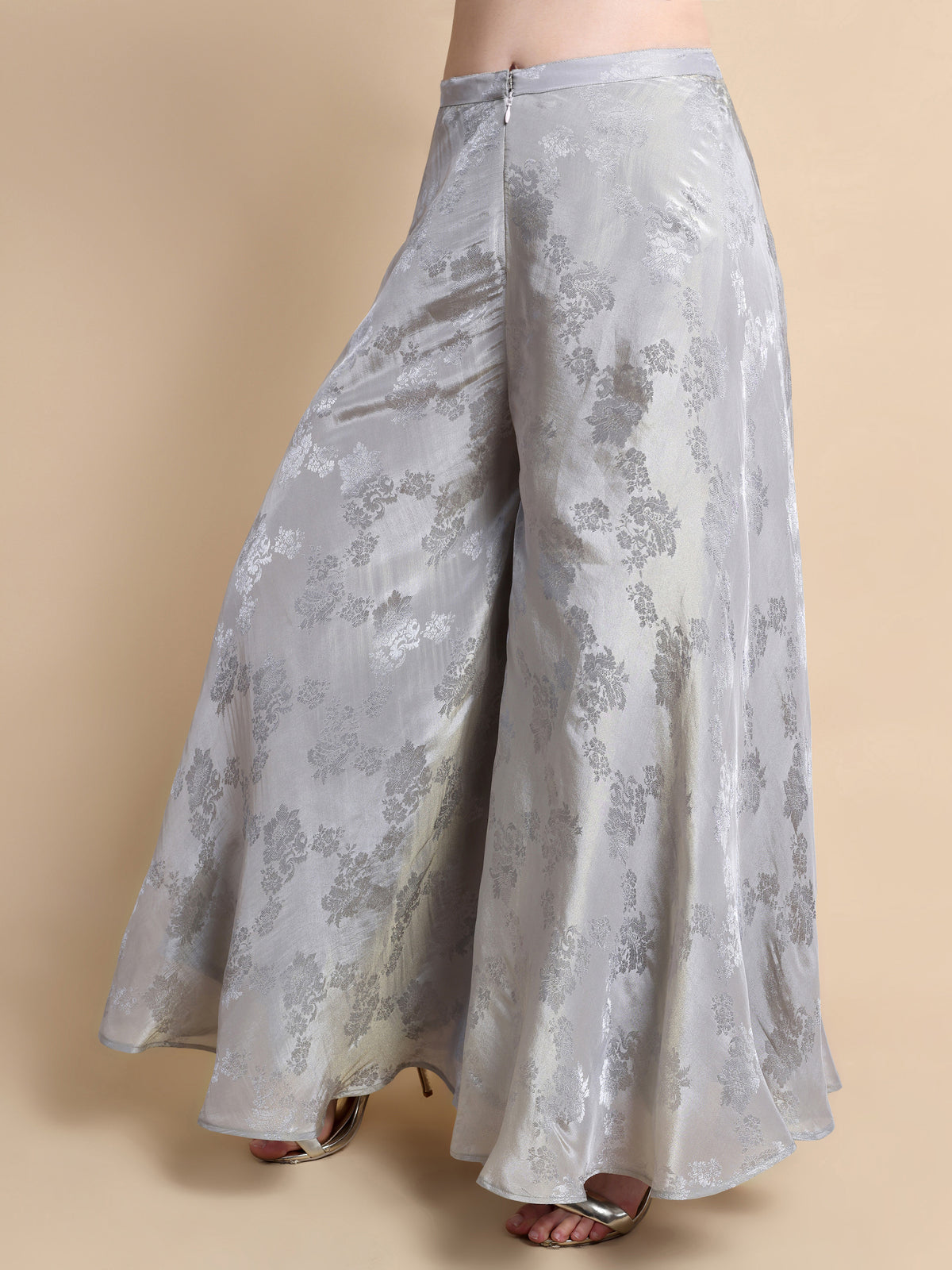 Floral patterned skirt on a beige background