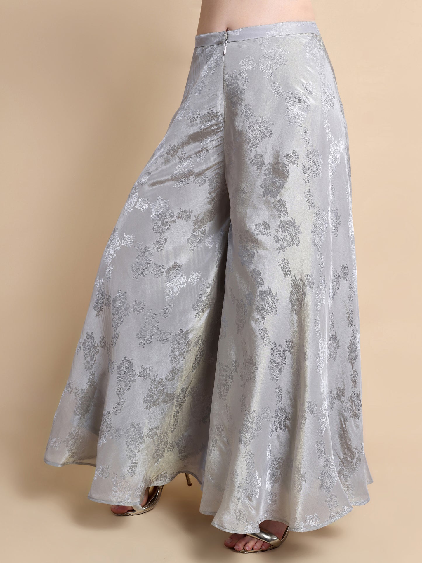 Floral patterned skirt on a beige background