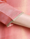 Close-up of pink tissue silk fabric texture